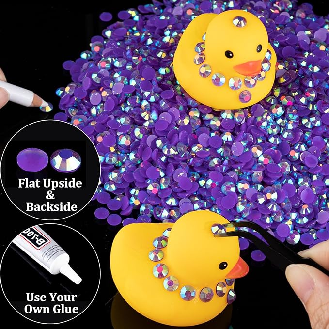 6000pcs 4mm Resin Rhinestones Bulk, Dark Purple AB Flatback Round Jelly Rhinestones Bedazzling Non Hotfix Crystal Gems Large Quantity Wholesale for DIY Crafts Clothes Tumblers Face Makeup Manicure