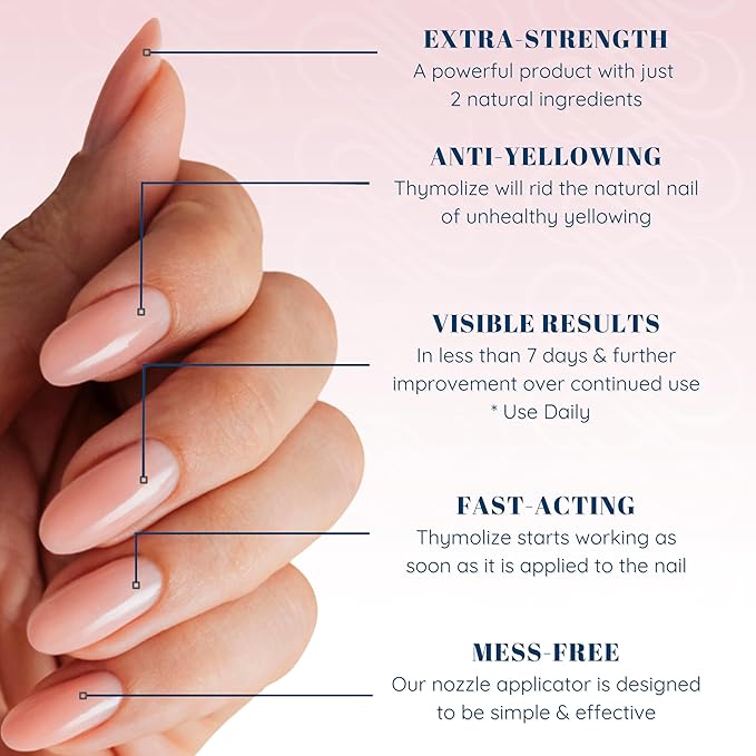 Thymolize Nail Repair & Whitener for Damaged, Yellow & Ingrown Toenails | Thick & Weak Nail Treatment Kit