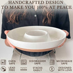 Mora Ceramic Chips and Dip Serving Tray: Large Divided Party Bowl Set - Image 4