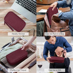 FYY Electronic Organizer, Travel Tech Pouch Bag, Wine Red | Wrist Strap - Image 7