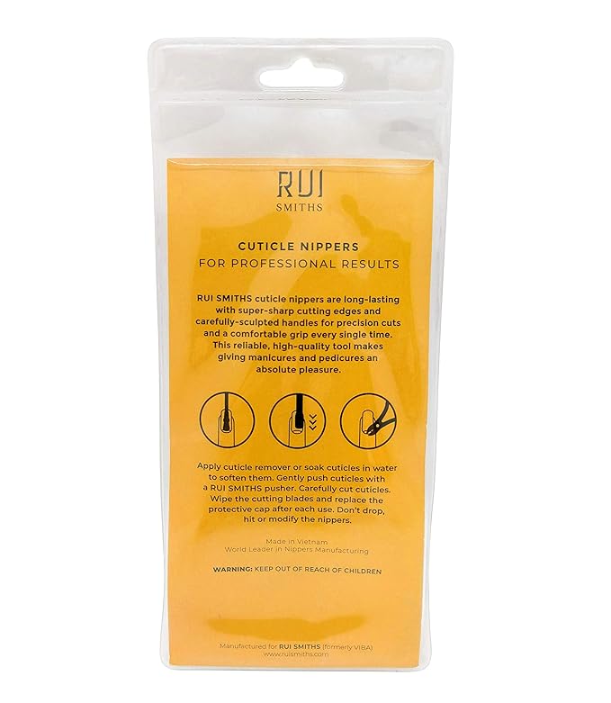 Rui Smiths Professional Cuticle Nippers | Precision Surgical-Grade Stainless Steel Cuticle Trimmer, French Handle, Single Spring, 5mm Jaw (Half Jaw)