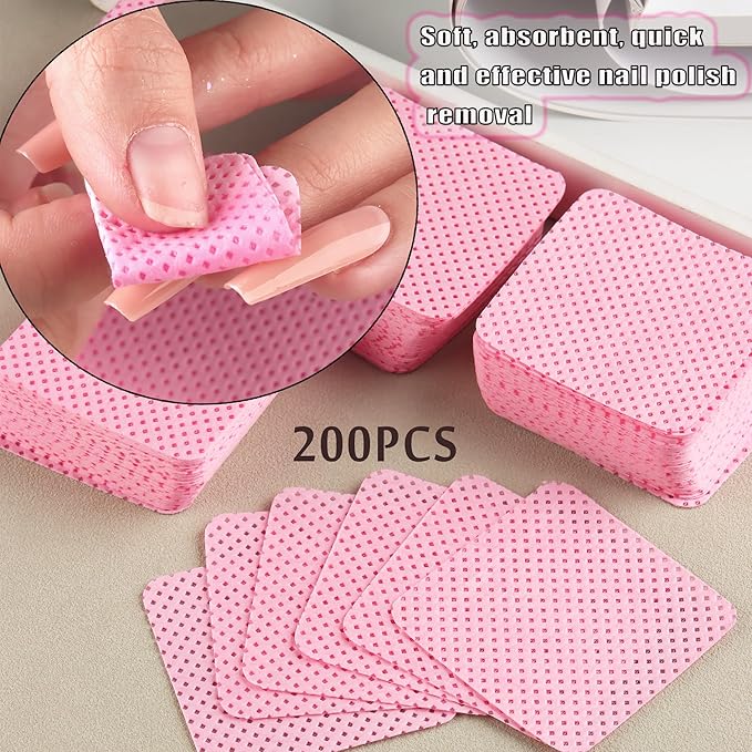 Pump Dispenser 180ml Metal Push Down 200Pcs Lint Free Nail Wipes Alcohol Eye Makeup Remover Empty Bottle for Nail Polish Remover