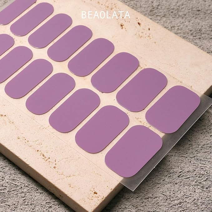 Nail Polish Strips, 32PCS Salon Quality Wraps, Long Lasting Gel Nail Stickers for Women Easy Apply& Remove (Twilight Purple Vine)