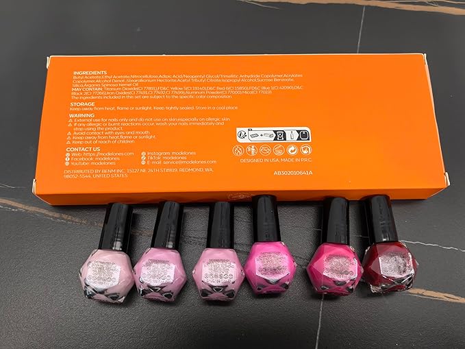 modelones Pink Nail Polish 6 Colors Hot Pink Tones Neon Shades Magenta Light Soft to Dark 2025 Spring Summer Nail Art Design for Women Girl Nail Lovers Valentine's Day Gift Salon DIY Manicure Kit