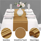 10-Pack Satin Table Runner Old Gold 12 x 108 inches Long, Table Runners - Image 3