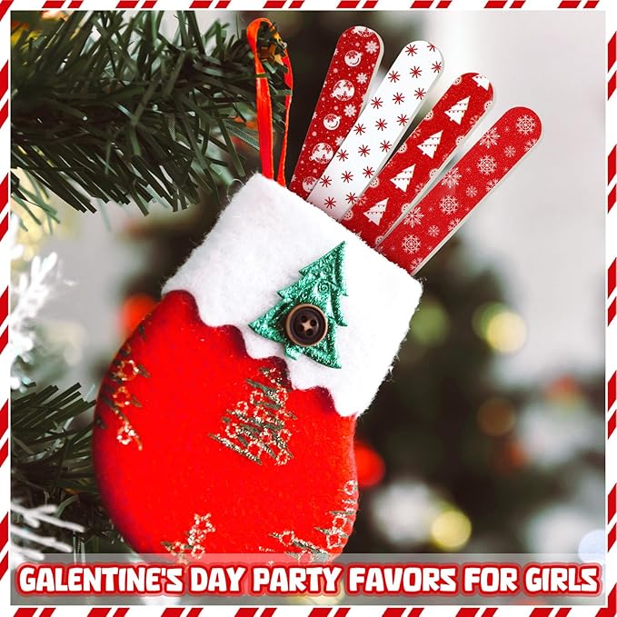 45 Pack Christmas Nail Files Gifts Bulk Holiday Emery Boards Double-Sided Christmas Party Nail Files Bulk Stocking Stuffers Christian Gifts for Women Customers Coworkers Staff(Reindeer)