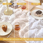 12 Pack White Cheesecloth Table Runner Boho Gauze Wedding Decor | 120 Inch - Image 7