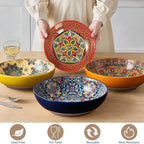 4-Piece Bohemian Style Ceramic Bowls - Image 4