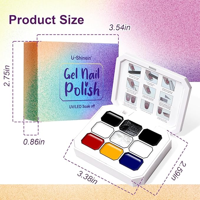 Gradient Painting Gel, 9 Colors Ombre Plaster, 3D Sculpting Gel Three Primary Colors Nail Polish for Pigment Pat Aura Nails French Manicure Palette SculptraHue Master Kit