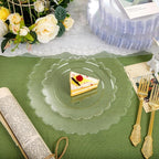 100Pcs Clear Scalloped Plastic Plates - Image 6