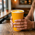 Restaurantware Ripple Wall Coffee Cups 500 Count 16 Ounce Insulated Yellow - Image 5