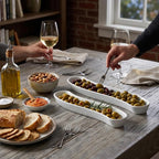 2 Pack Olive Dish, 17-Inch Ceramic Appetizer Tray - Image 8