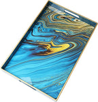 Spsyrine Serving Tray, Marble Decorative Tray Plastic Rectangular Coffee Table - Image 6
