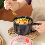 38oz Blue Ceramic Soup Mug, Large Soup Bowl - Image 7