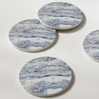 Set of 6 Navy Abstract Onyx Marble Coasters - Image 6
