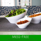 PLASTICPRO Disposable Angled Plastic Bowls Round Medium Serving Bowl, Elegant - Image 5