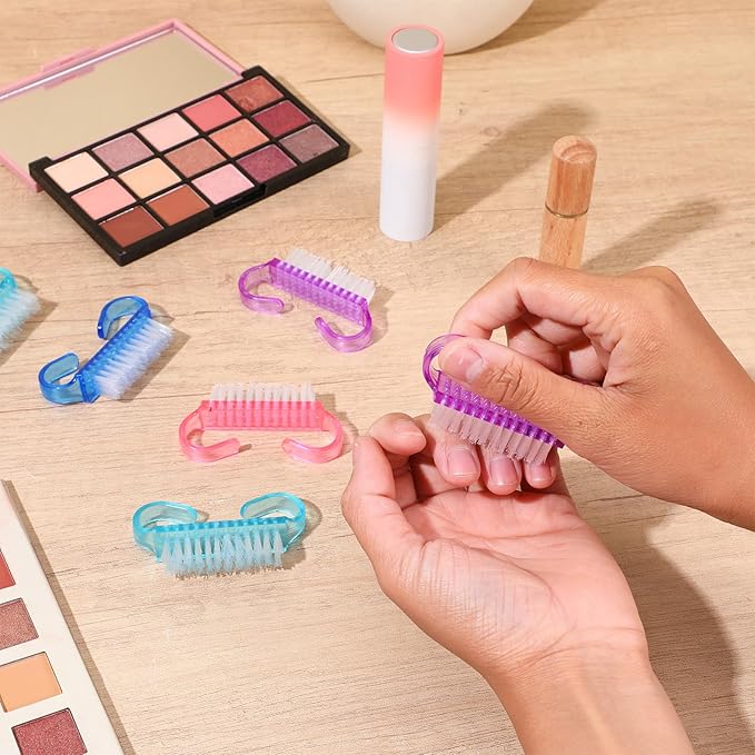 320 Pcs Handle Grip Nail Brush for Toes and Nails Cleaner, Pedicure Scrubbing tool kit for Men and Women