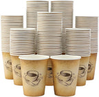 Clawsoff 300 Pack 12oz Disposable Paper Coffee Cups Retro Design | Disposable by BuyNow