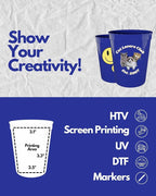 PartyPrints 100 Pack 16 oz Royal Blue Reusable Blank Plastic Cups, Stadium Cups - Image 3