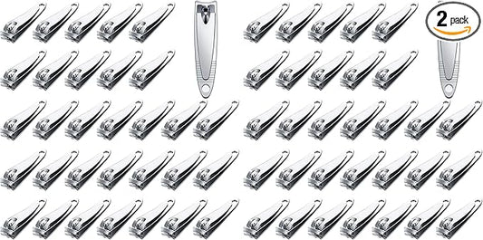 32 Pieces Stainless Steel Fingernail Nail Clipper Bulk Silver Portable Toenail Clippers Cutter Set (Pack of 2)