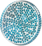 Plastic Serving Tray with Handles, CircleOttoman Tray, Sticker Tray with Leaf by MAONAME