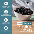 5 Pack White Angled Plastic Serving Bowls Disposable - Image 2