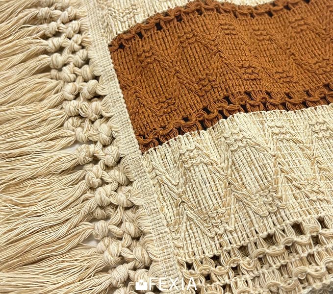 Boho Table Runner for Home Decor 12x36 Fall Coffee Table Decor Caramel | 36 - Image 3