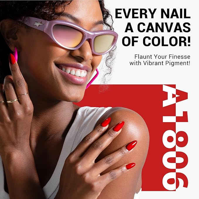 MelodySusie Thick Bright Red Gel Nail Polish,0.5fl oz Nails Soak Off UV LED Ruby Red Gel Polish Gift for Women Nail Art Manicure Salon DIY Nail Design Decoration at Home-A1806