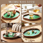 Glass Serving Tray with the Crabapple Pattern and Walnut Rectangular Serving - Image 6