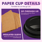 12 oz 50 Pack Black Disposable Paper Coffee Cups - Image 3