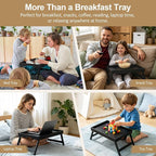 Bamboo Breakfast Trays with Folding Legs, laptops and serving in bed. - Image 7