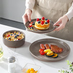MALACASA Plates and Bowls Sets, 18 Pieces Modern Ceramic Dinnerware Set - Image 6