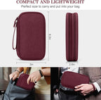 FYY Electronic Organizer, Travel Tech Pouch Bag, Wine Red | Wrist Strap - Image 2
