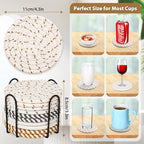 10 Pcs Drink Coasters with Holder, 5 Colors Absorbent Coasters - Image 4