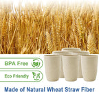 Wheat Straw Cups 6 PCS - 16 OZ Cup Set - Image 2
