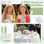 FillTouch 24 Sets Wildflower Floral Paper Tea Cups and Saucers Disposable Paper - Image 7