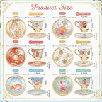 Teenyyou Set of 12 Tea Cups and Saucers Tea Party Decorations Floral Porcelain - Image 2