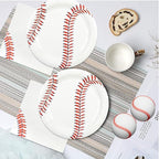 50pcs Baseball Plates and Napkins Party Supplies, 7Inch | Baseball Themed - Image 2