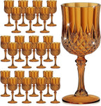 7OZ Plastic Wine Glasses, Reusable Vintage Goblets Unbreakable Drinking Glasses by Unknown