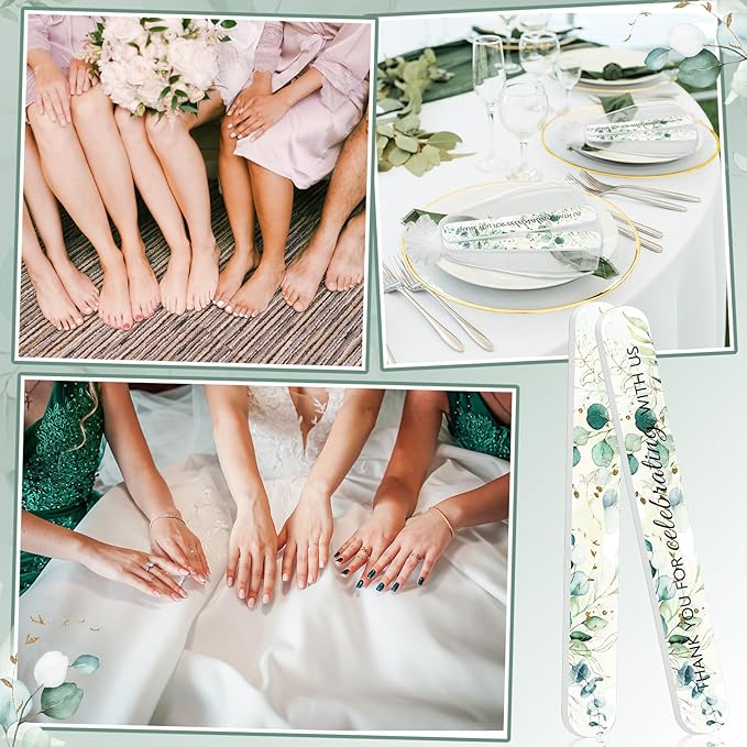 50 Pcs Wedding Bridal Shower Party Favors Bulk Nail Files Emery Boards for Guests Bridesmaid Bachelorette Party Favors Thank You for Celebrating with Us Game Prizes Gifts Bags Stuffers