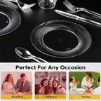 FOCUSLINE 7 Inch Clear Plastic Plates, Premium Hard Plastic - Image 7