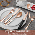 36 Pcs Rose Gold Silverware Set - Image 4