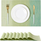 Leetaltree Gradient Green Woven Placemats Set of 8 by Leetaltree-ArtatEveryTable