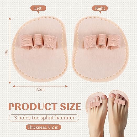 BBTO 4 Pcs Toe Splint Hammer Toe Straightener Hammer Toe Corrector with 3 Holes Toe Hammer Toe Support for Women Men Toes Claw Toes Metatarsal Support Corrector Wrap