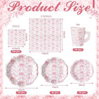 Pickmesh 252 Pcs Pink Bow Floral Tea Party Supplies - Image 5