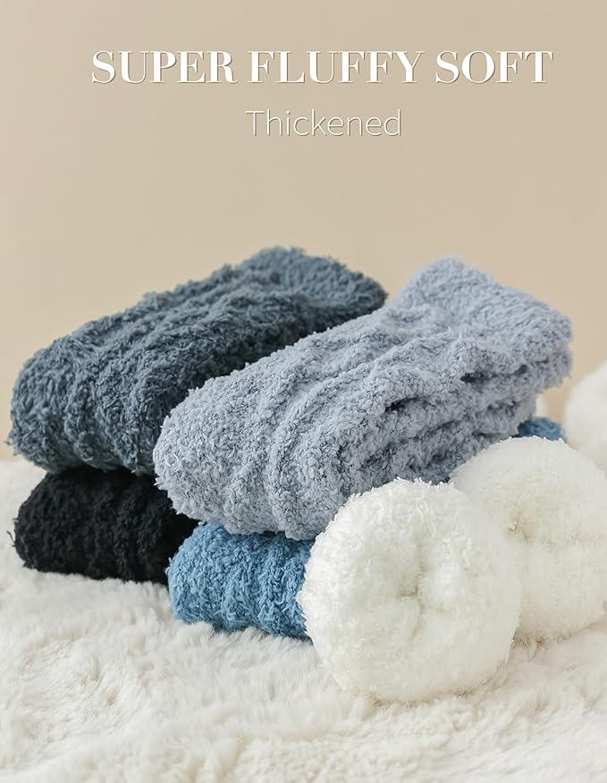 TEHOOK Warm & Cozy Gifts for Women, Stocking Stuufers, Fluffy Fuzzy Plush Sleeping Slipper Socks - Soft Warm Fabric