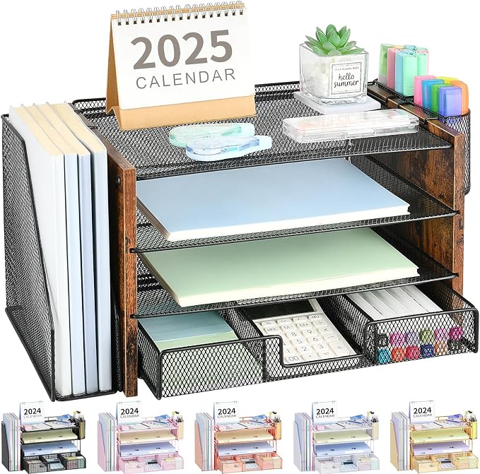 Desk Organizer, 4-Tier Desktop File Organizer by OPNICE