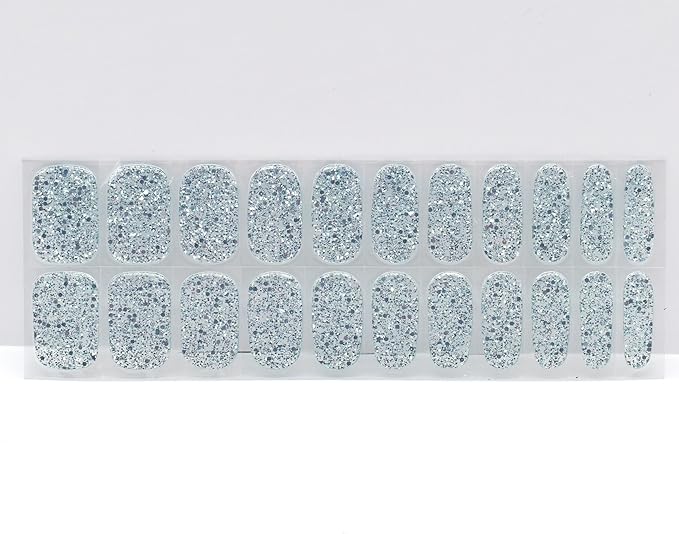 Semi Cured Gel Nail Strips Glitter Manicure Stickers Salon Quality Long-Lasting Wraps Work with Any Nail Light