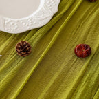 6Pcs Moss Green Cheesecloth Table Runner 120 Inches - Image 3