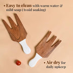Folkulture Salad Hands or Set of 2 Acacia Wood Salad Servers, Salad Tongs Set - Image 6
